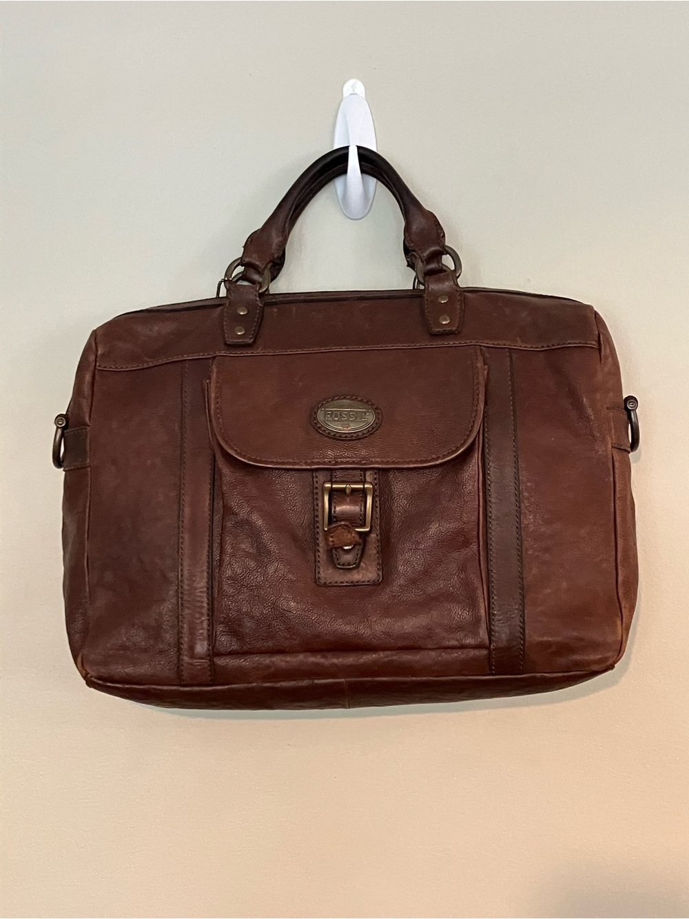 Fossil Brown Leather Briefcase